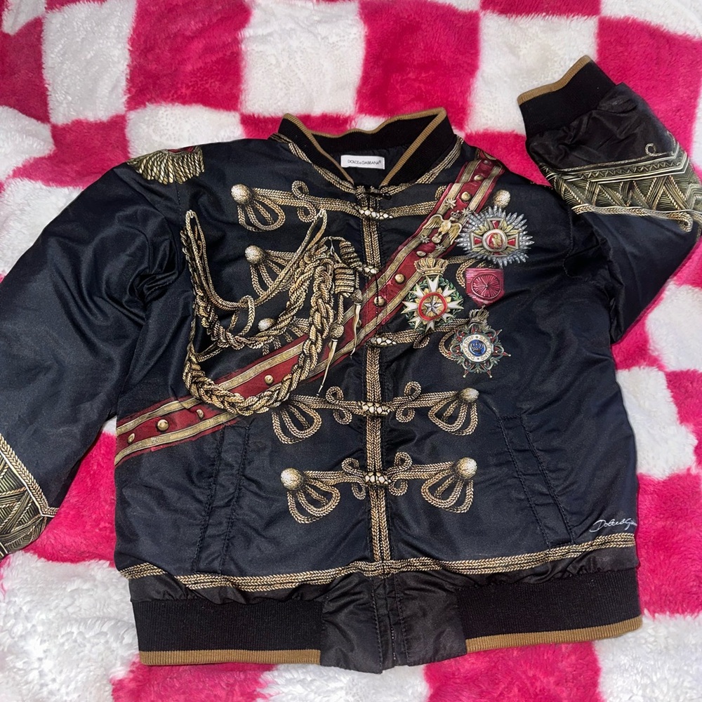 Dolce & Gabbana Black and Gold Kids Puffer Jacket